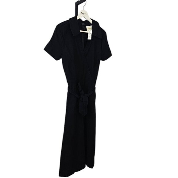 Anthropologie Maeve The Colette Wrap Jumpsuit - Black, Size 12P, Wide Leg - Picture 11 of 11